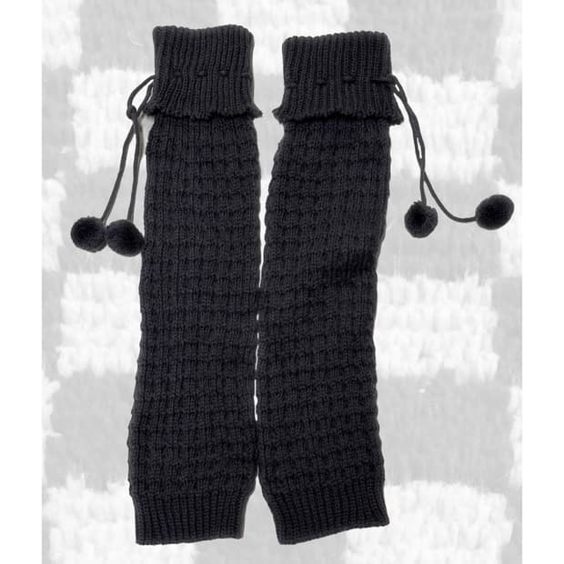 그레이 폼폼 레그워머