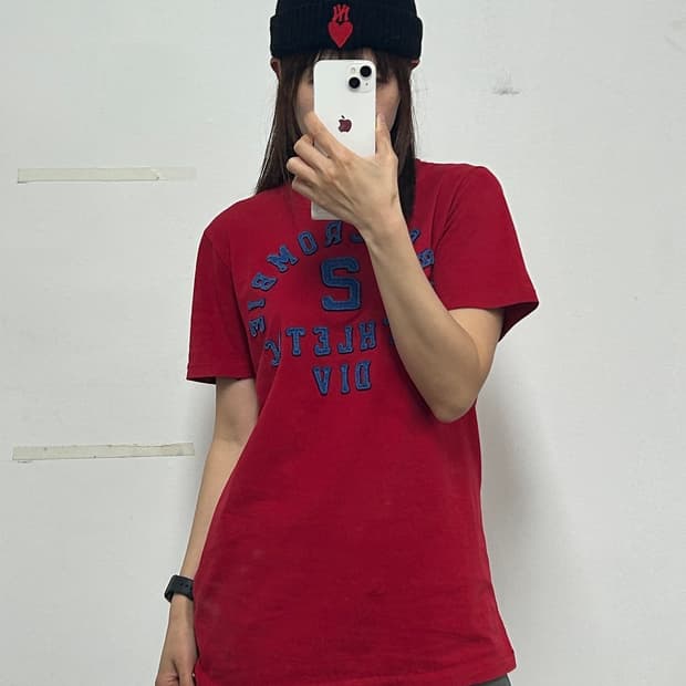 아베크롬비 아치로고 티셔츠 레드