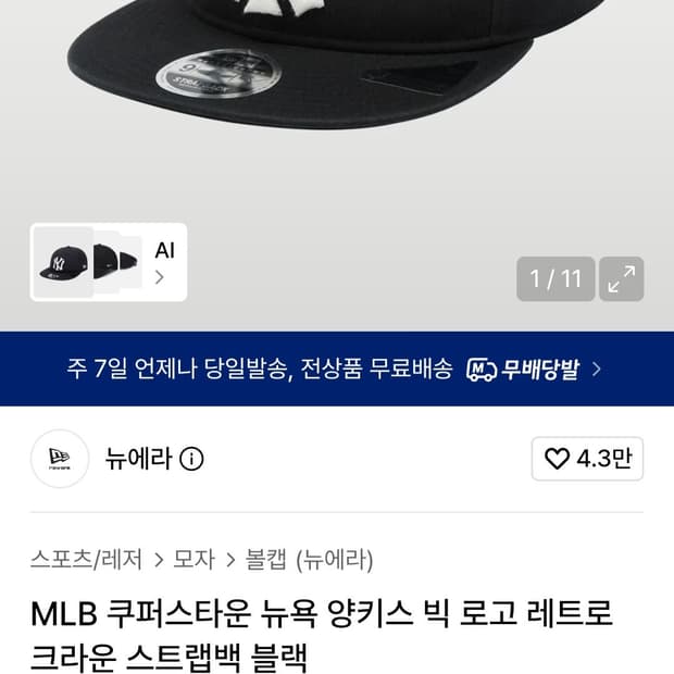 Mlb 뉴욕양키스 빅로고 레트로크라운