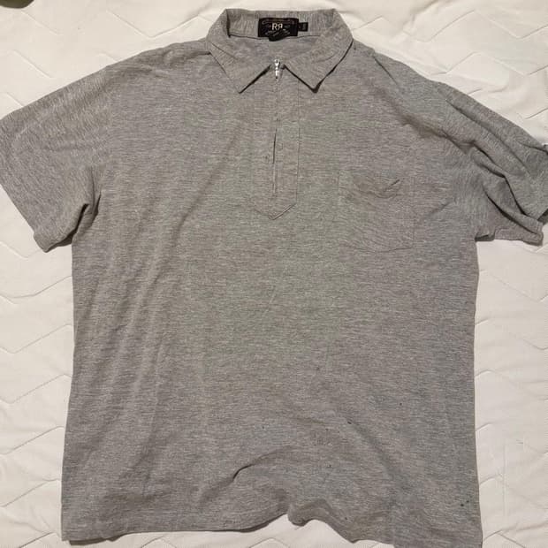 90s RRL 지퍼 폴로반팔티