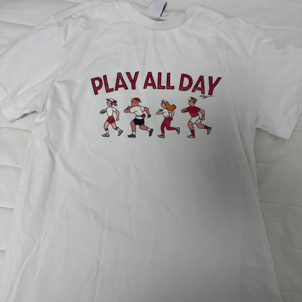 미즈노 화이트 PLAY ALL DAY 반팔티 m