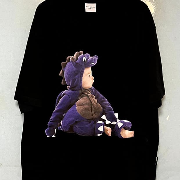 아크메드라비 남자 반팔티셔츠 블랙 오버핏 스트릿룩 2사이즈 XL 105