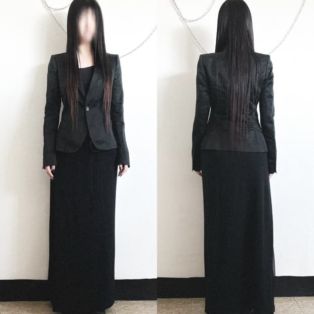 닐바렛 나이프 슬림핏 크롭 코튼 블레이져