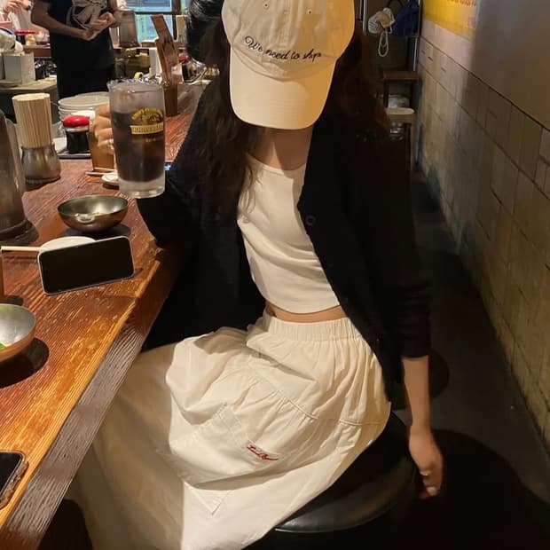 [새상품] 러브바이무드 에이프런 스커트 