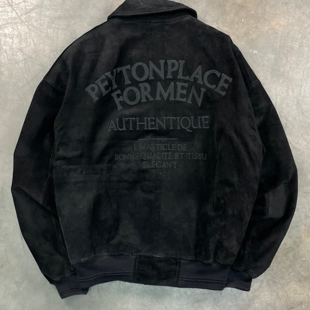 빈티지 스펠아웃 스웨이드 바시티 자켓