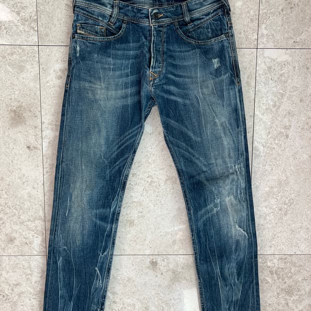 디젤 POIAK 워싱 스트레이트핏 데님 W30