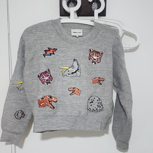 빔바이롤라 그레이 크롭 니트 S