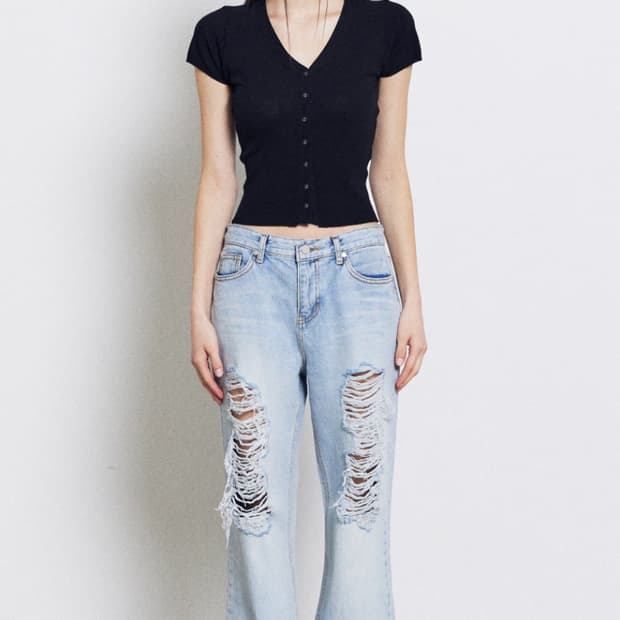 르가넷 디스트로이드 플레어 데님