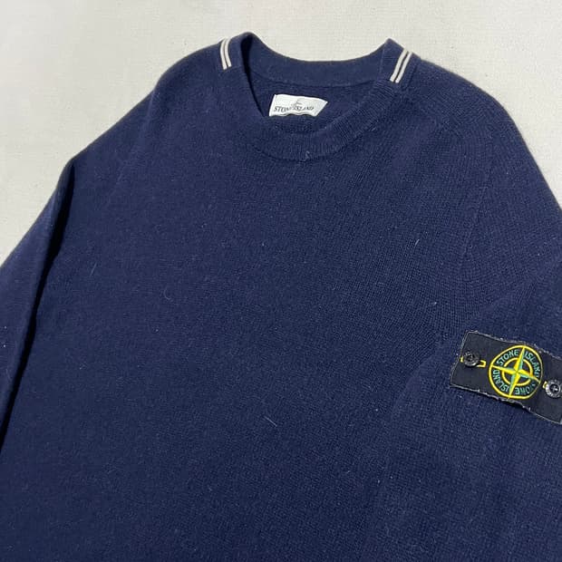 L 스톤아일랜드 패치와펜 네이비 니트