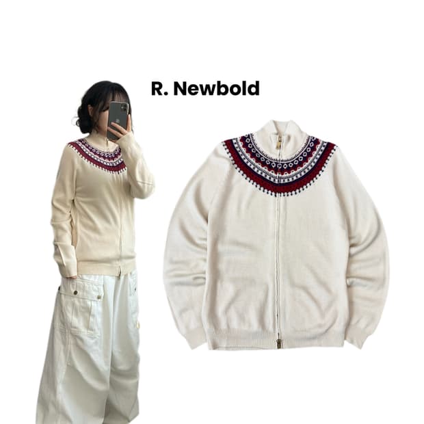 JPN 제팬 에스닉 투웨이 니트집업