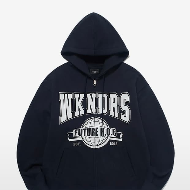 위캔더스 navy 후드집업