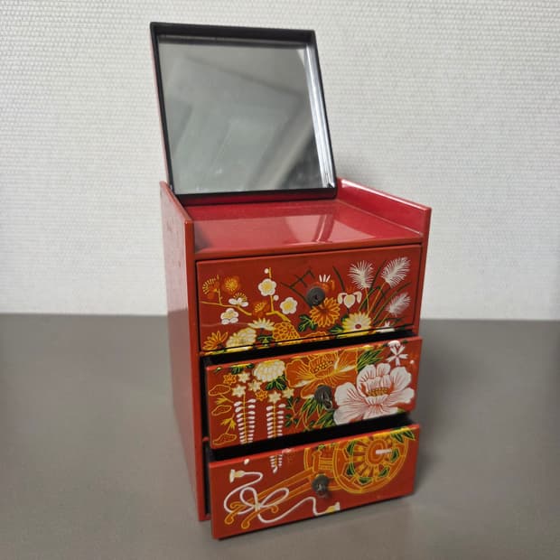 일본 전통 금각사 엔티크 서랍 보석함