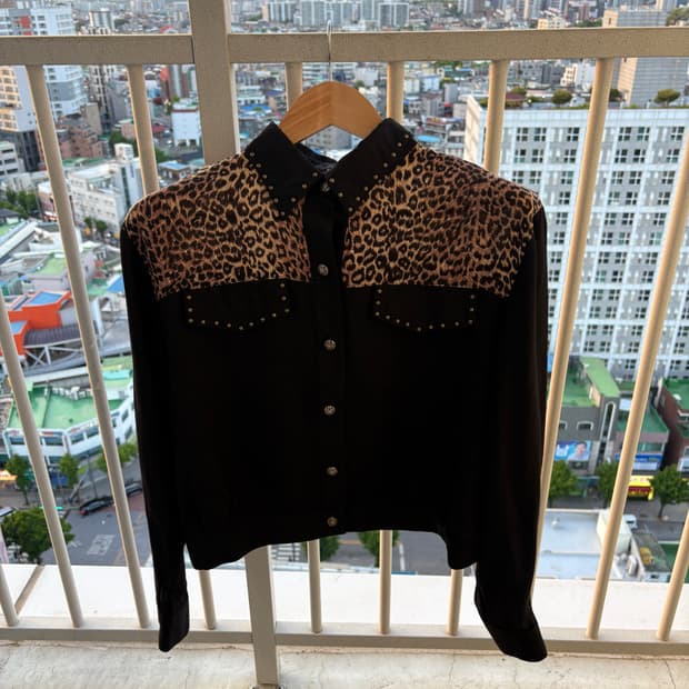80~90s 레오파드 스터드 자켓 made in usa