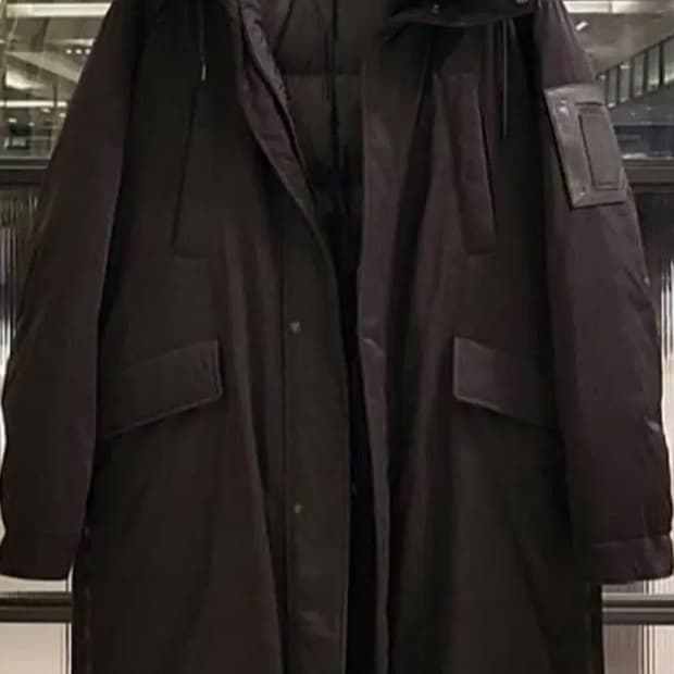 준지 양털 롱패딩 블랙 46