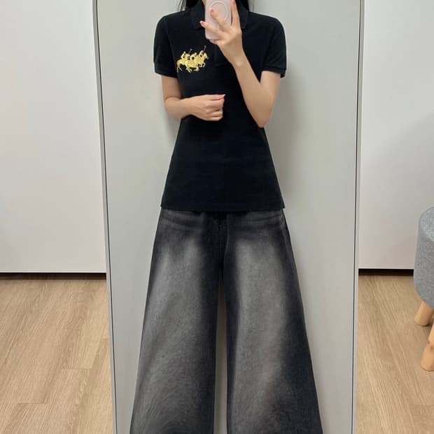 폴로 랄프로렌 골드 빅포니 치프키프 블랙 카라 반팔 티셔츠