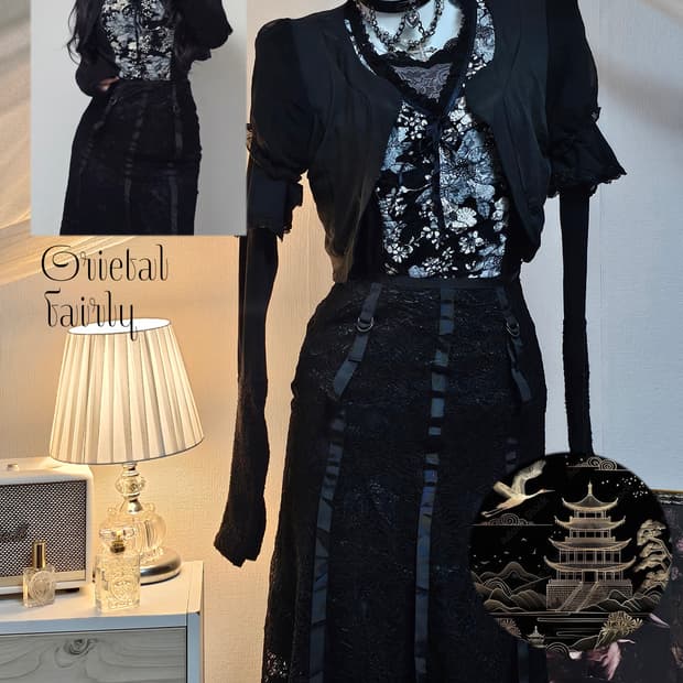 Black orietal fairy look style set