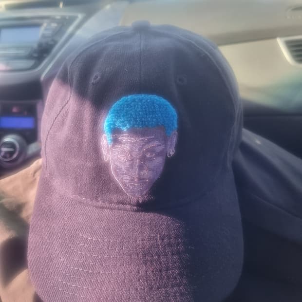 나이키 90s 빈티지 데니스로드맨 볼캡 (블루헤어)