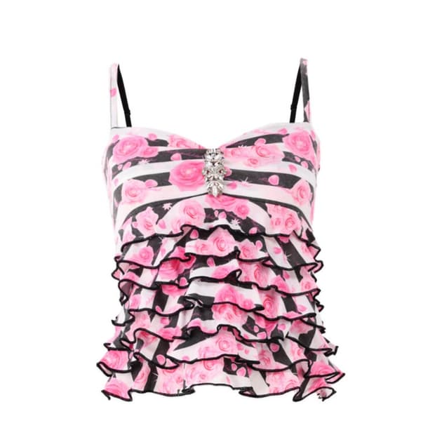 베이비메탈클럽 Petit rose tankini (black)
