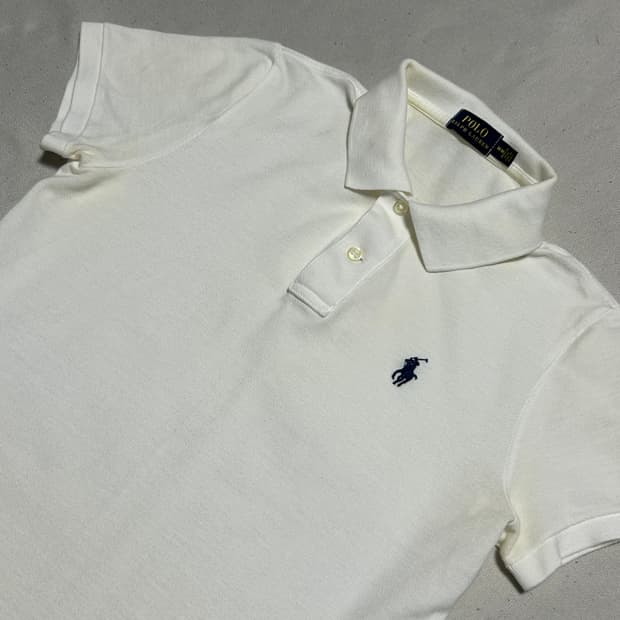 M 폴로랄프로렌 여성용 화이트 카라 반팔티 