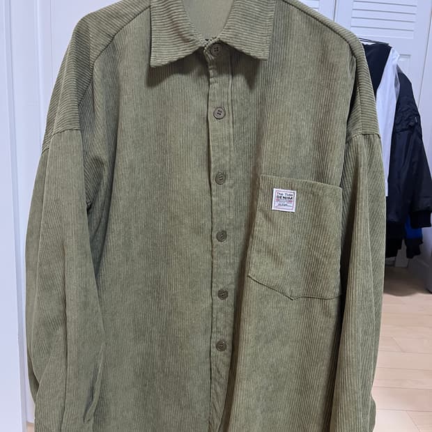 코듀로이 올리브 셔츠
