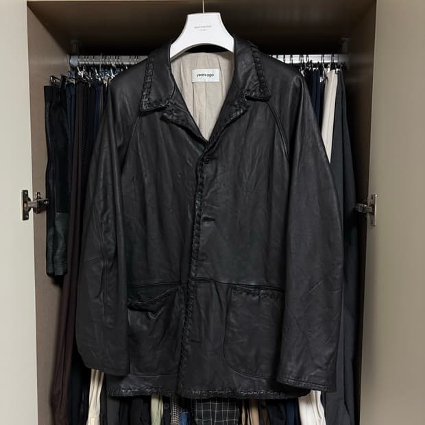 이얼즈어고 스티치 워시드 레더 자켓