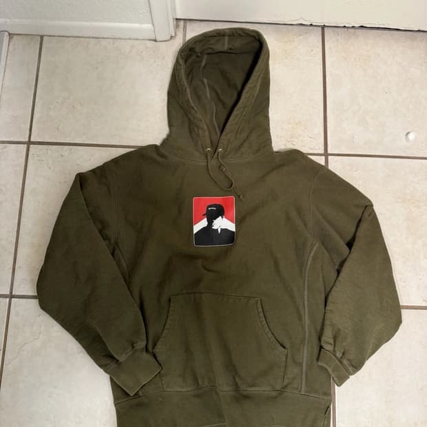 슈프림 포트레이트 후디 스웨트셔츠 다크 올리브