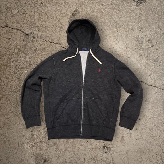 Polo Ralph Lauren 다크 그레이 헤더후드 집업