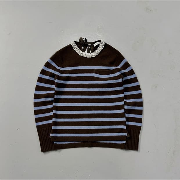 사카이 럭 보더 니트 