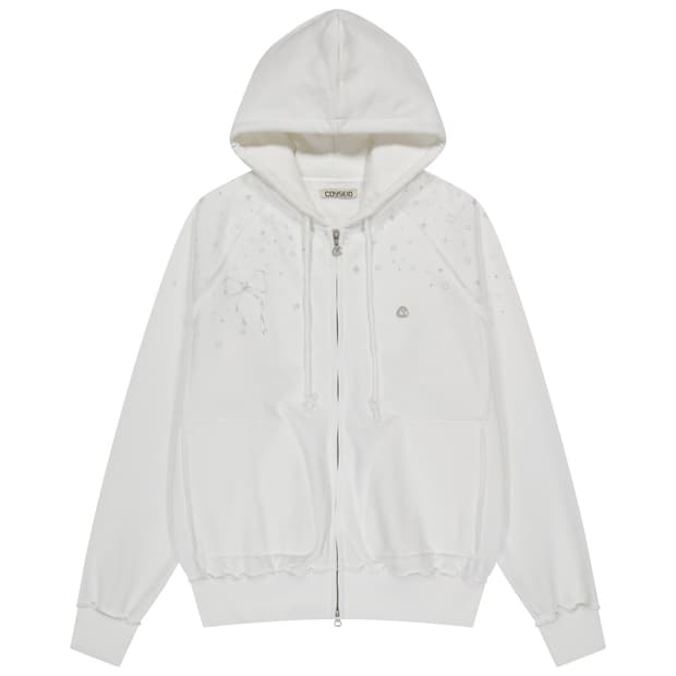 COYSEIO TWINKLE HOOD ZIP-UP WHITE