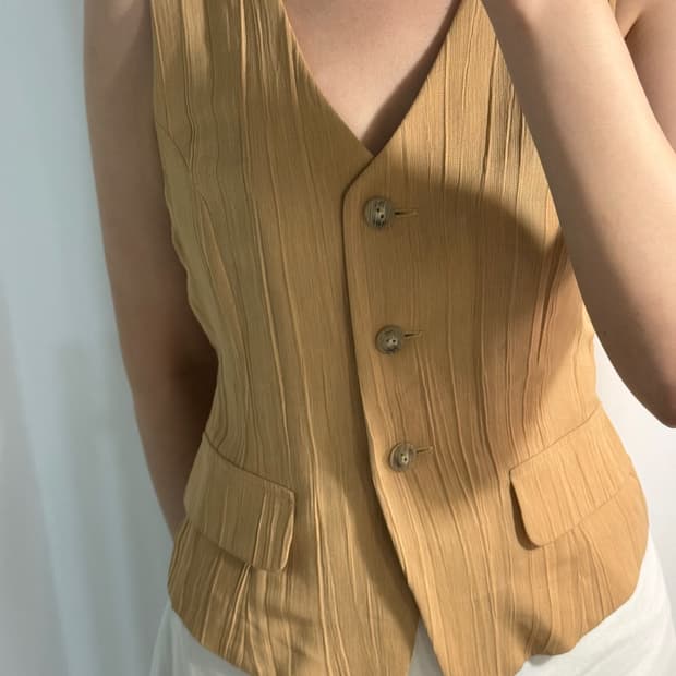 Mustard Bamboo  Linen Vest Vest