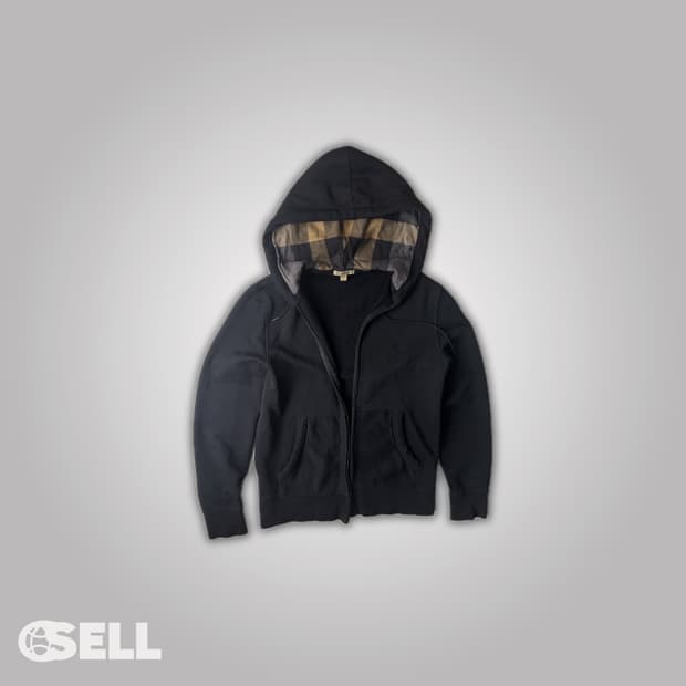 버버리 안감체크 후드집업