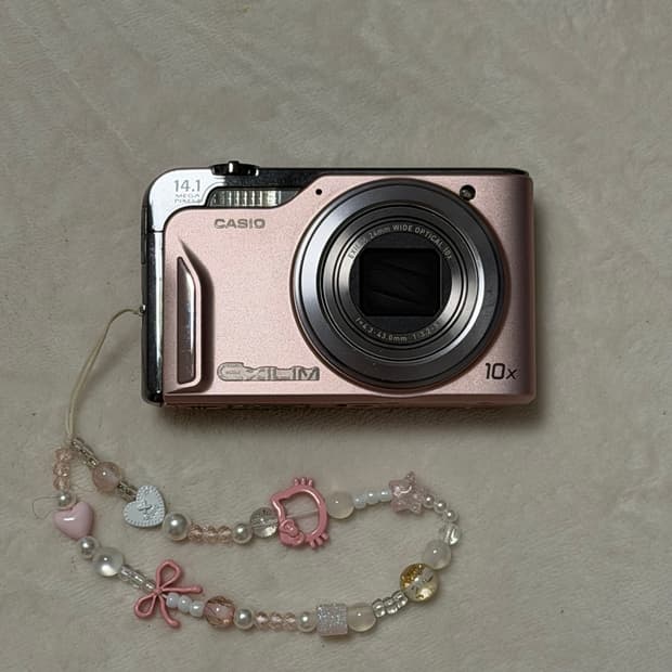 카시오 엑슬림 h15 핑크 풀박스 츄 디카