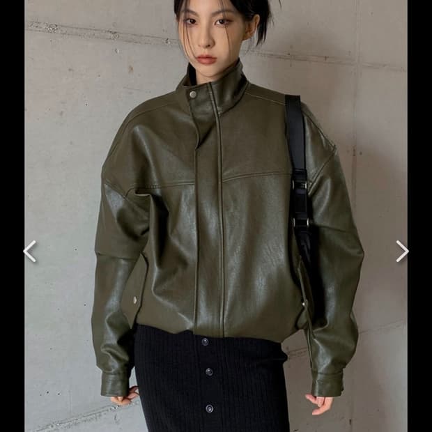 블랙업 블레이크 레더 점퍼 블랙