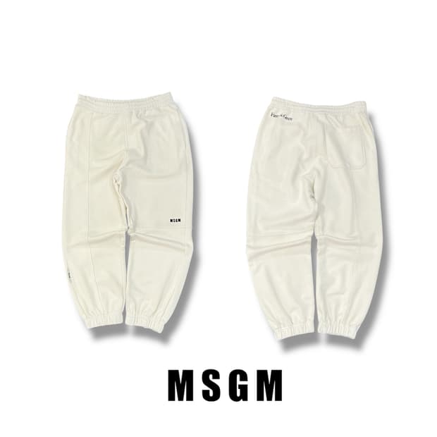  MSGM 화이트 로고 조거 팬츠 y12103