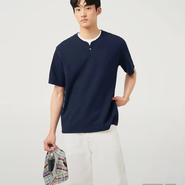 (25년) 빈폴 멘 레이어드 라운드 반소매 티셔츠 라지