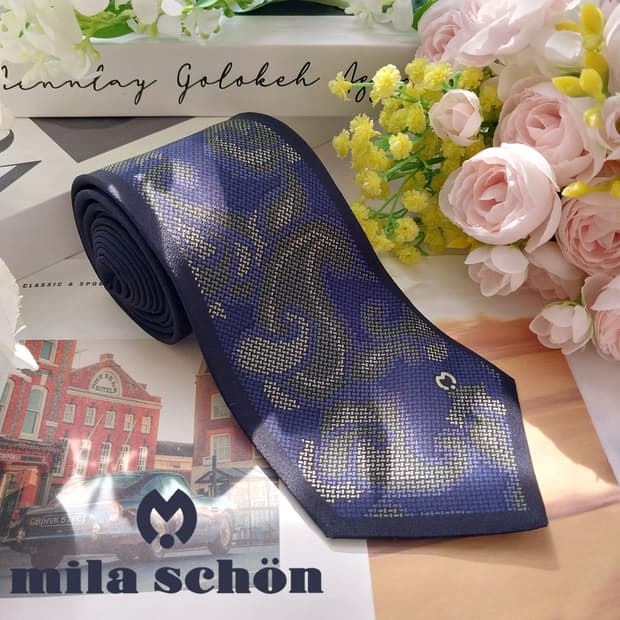 밀라숀 블루 컬러 실크 넥타이 A+등급 K2184
