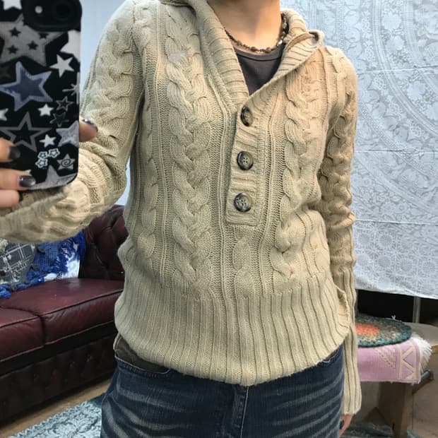 1892 F&FITCH 빈티지 여성 캐시미어 니트 후드티 