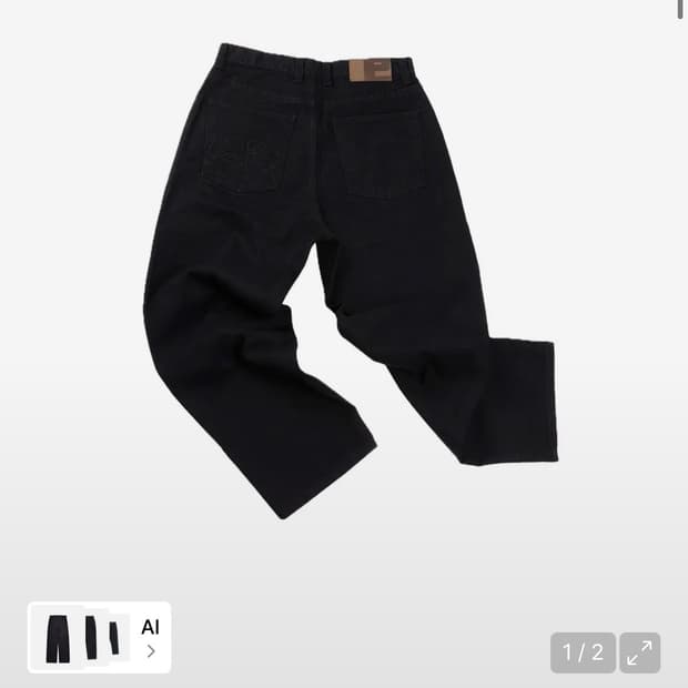 Essential Relaxed Denim Pants (Black)