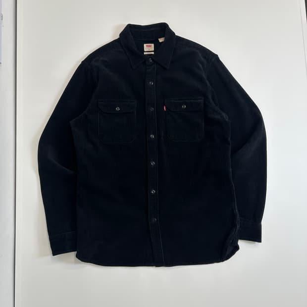 리바이스 코듀로이 올블랙 포켓셔츠 M