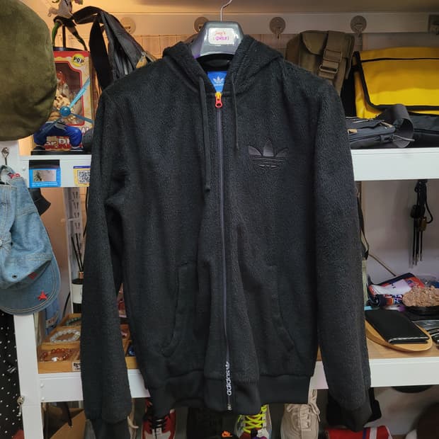 Adidas 아디다스 빅로고 카모 플리스 후리스 퍼 자켓