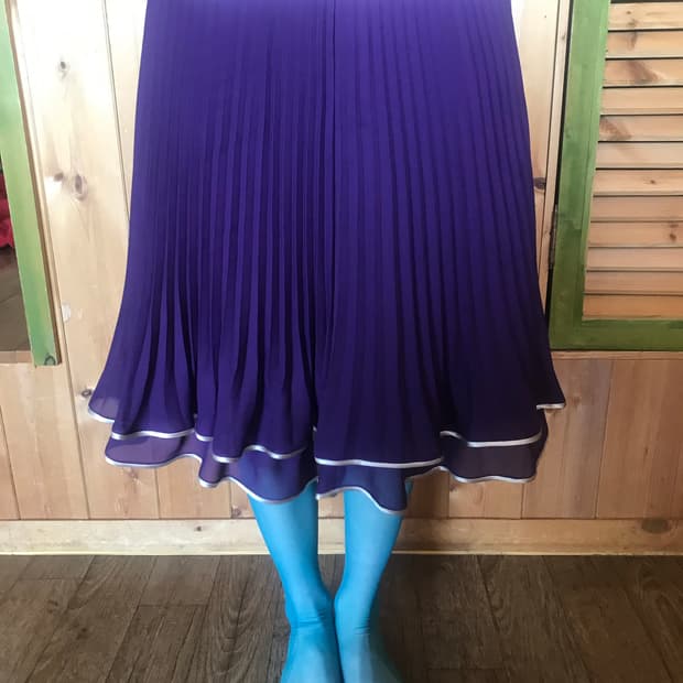vintage purple pleats skirt