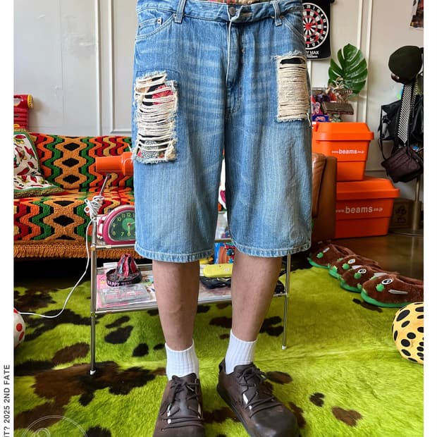 90-00s Japanese Oriental 2-Waist Shorts