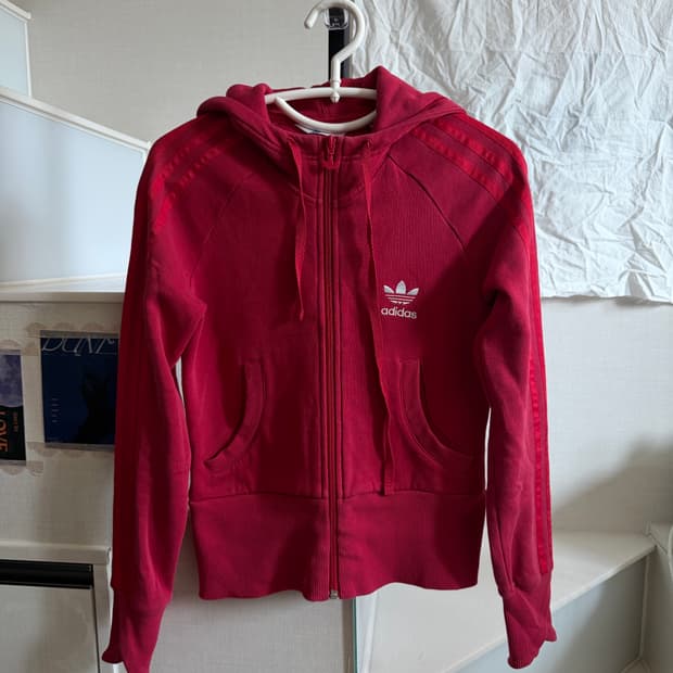 아디다스 레드 걸스 집업