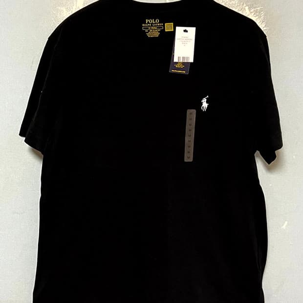 POLO 폴로 남자 반팔티 화이트포니 새상품 블랙 캐주얼 M 95-100