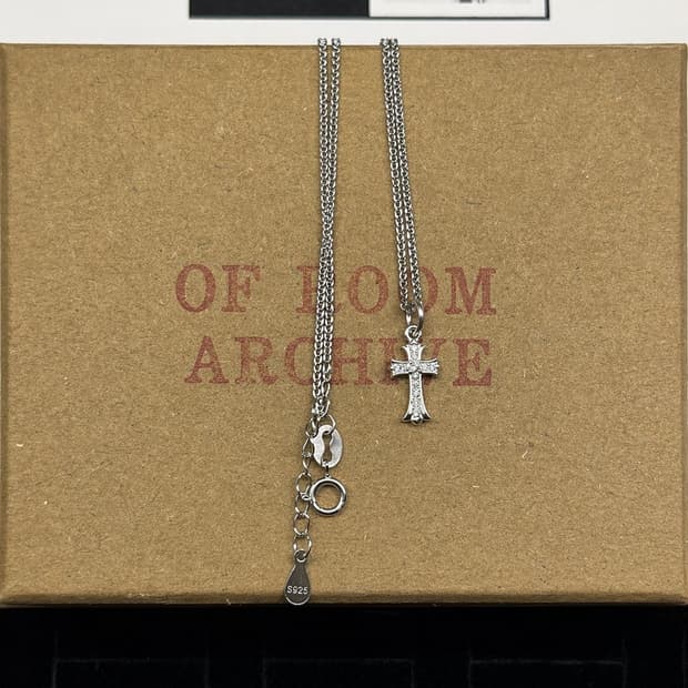 미니 큐빅 십자가 팬던트 목걸이