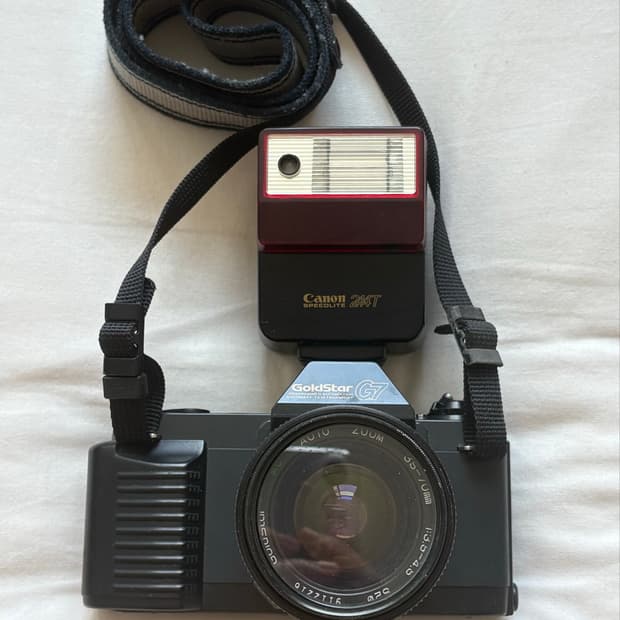 희귀 GoldStar G7 필름카메라 + Canon 플래시 / 빈