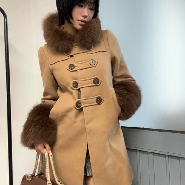 오네갸루 리얼 퍼 코트 