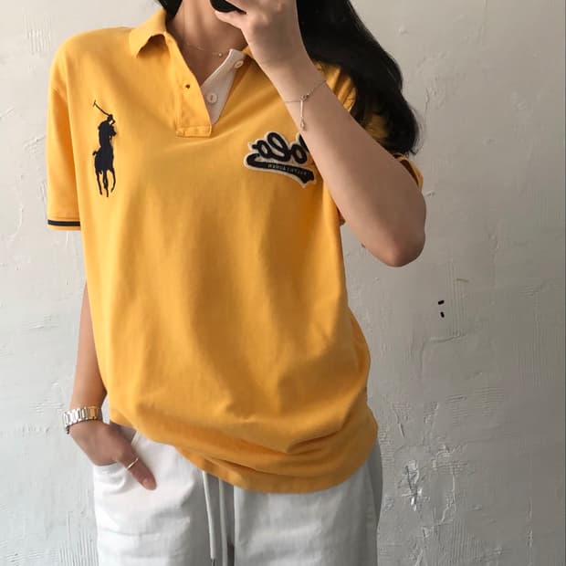 Polo 폴로 랄프로렌 신형 옐로우 패치 빅포니 PK 카라티셔츠