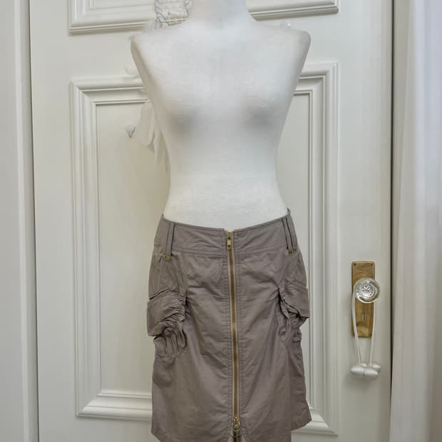 purple brown shirring pocket summer cott