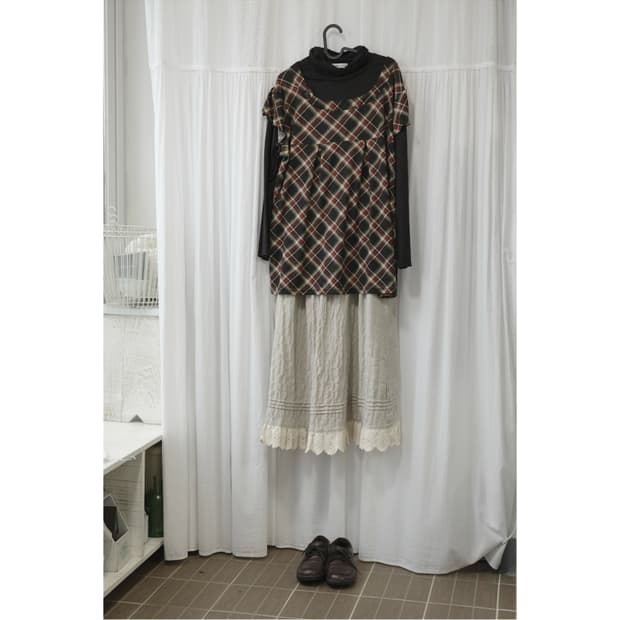 Layered Brown Check Tunic